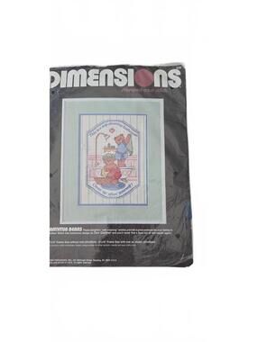 Dimensions Bathtub Bears Stamped Cross Stitch Kit 1989